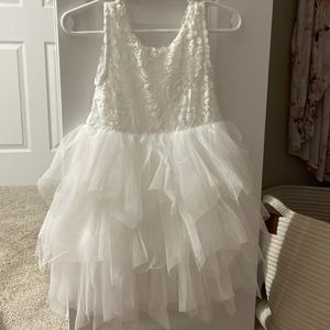 White lace flower girl dress